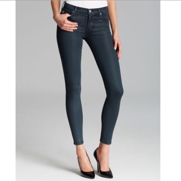 NWT Hudson India Green Coated Jeans - Picture 1 of 4
